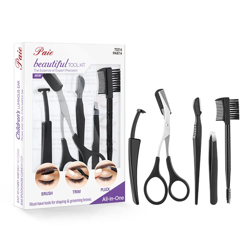 Grooming Kit Practical 5 Pcs Eyebrow Trimming Tools Set Stainless Steel Eyebrow Scissors/Tweezers/Razors Plastic Brow Brushes
Grooming Kit Practical 5 Pcs Eyebrow Trimming Tools Set Stainless Steel Eyebrow Scissors/Tweezers/Razors Plastic Brow Brushes