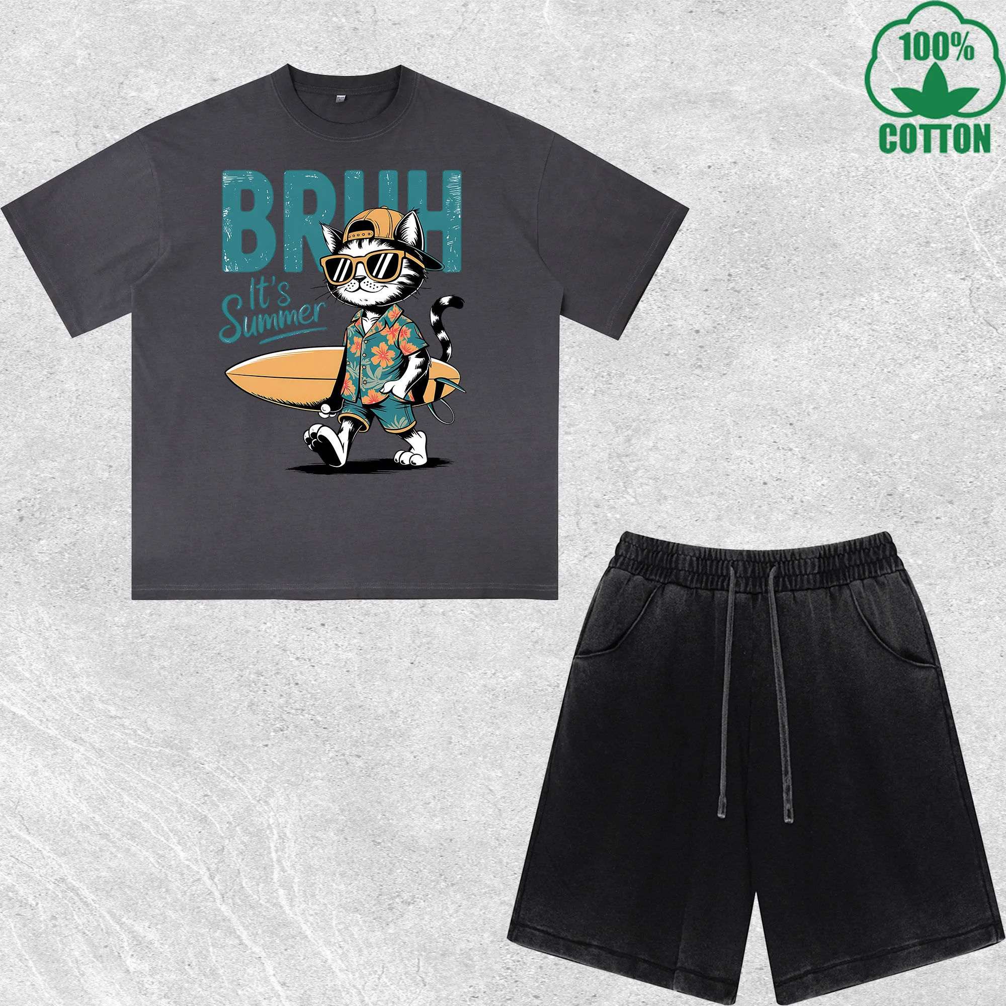 Summer Design Printed Dirty Wash T-Shirt Shorts Set Multicolor Combo Loose Trendy Fashionable 100%Cotton
Summer Design Printed Dirty Wash T-Shirt Shorts Set Multicolor Combo Loose Trendy Fashionable 100%Cotton