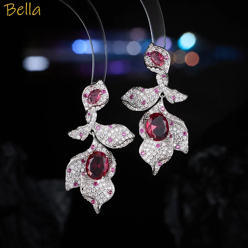 luxury flower earrings pink red zirconia silver color sparkly sweet jewelry dinner party wedding dangling earrings for women
luxury flower earrings pink red zirconia silver color sparkly sweet jewelry dinner party wedding dangling earrings for women