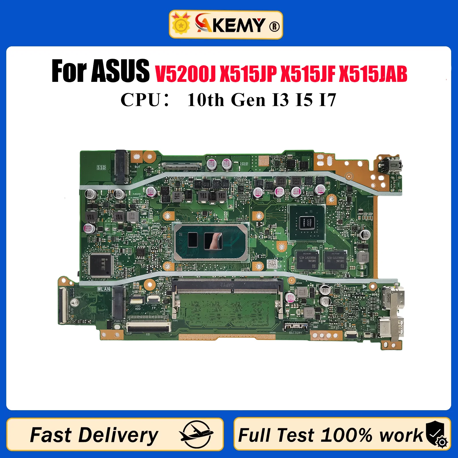 X415JP Laptop Motherboard For ASUS VivoBook X415J V4200J V5200J A416J X515JP X515JF X515JAB Mainboard With I3 I5 I7 CPU tests OK
X415JP Laptop Motherboard For ASUS VivoBook X415J V4200J V5200J A416J X515JP X515JF X515JAB Mainboard With I3 I5 I7 CPU tests OK