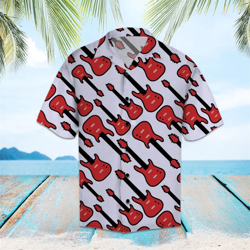 Fashion Guitar Pattern Hawaiian Shirts For Men Loose Casual Summer Short Sleeve 3D Printed Shirt Summer Trendy Breathable Blouse
Fashion Guitar Pattern Hawaiian Shirts For Men Loose Casual Summer Short Sleeve 3D Printed Shirt Summer Trendy Breathable Blouse