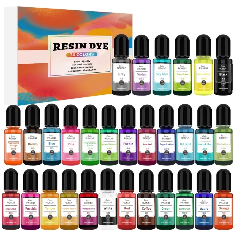 M2EA 30 Colors Liquid Epoxy Resin Dye Transparent Oil Based Pigment for Resin Crafts and Art Projects Versatile Colourant
M2EA 30 Colors Liquid Epoxy Resin Dye Transparent Oil Based Pigment for Resin Crafts and Art Projects Versatile Colourant