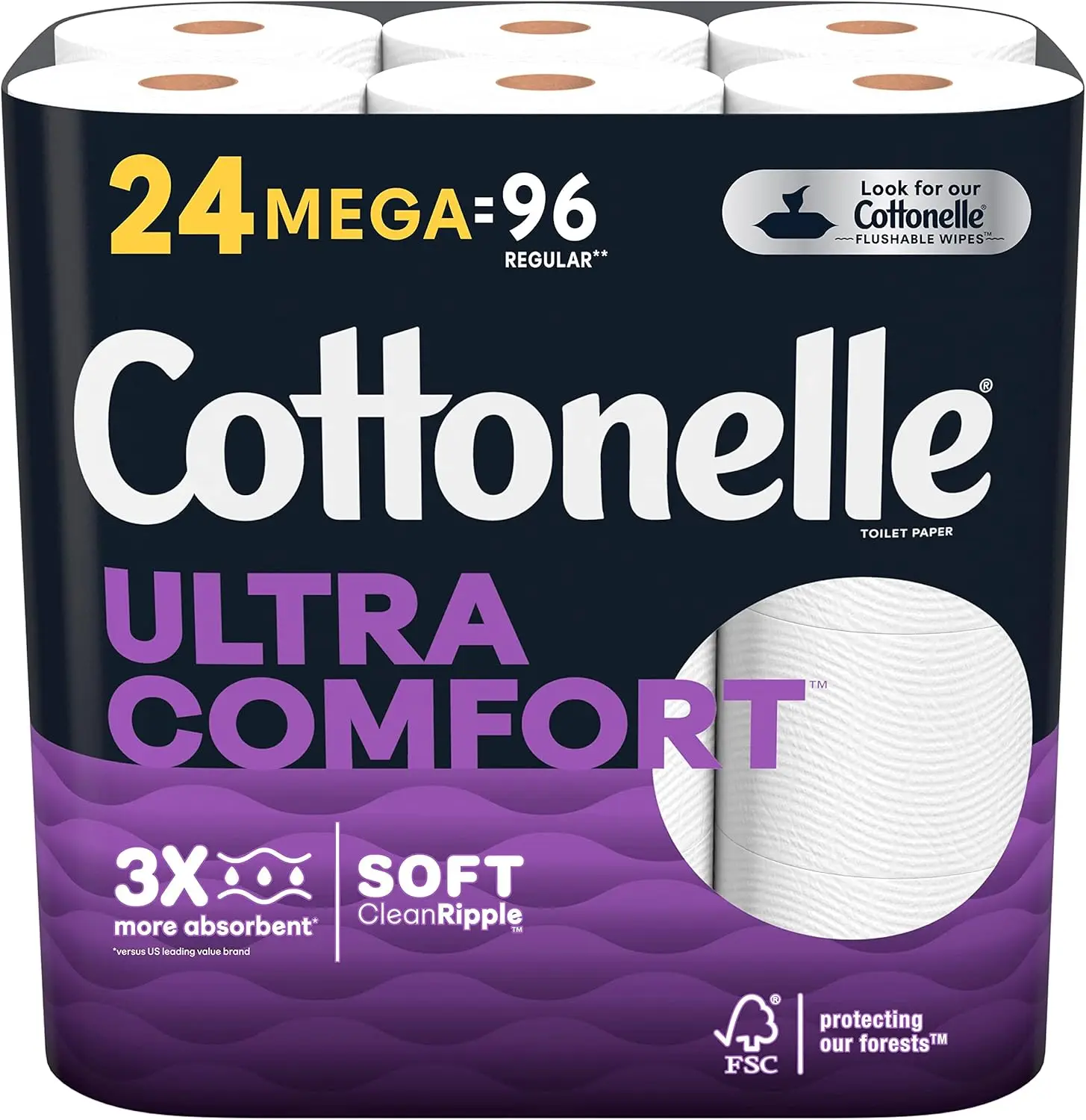 Ultra Comfort Toilet Tissue, 3" x 3-7/8", 268 Sheets/Roll, 12-Pack, 2-Ply Soft & Strong
Ultra Comfort Toilet Tissue, 3" x 3-7/8", 268 Sheets/Roll, 12-Pack, 2-Ply Soft & Strong