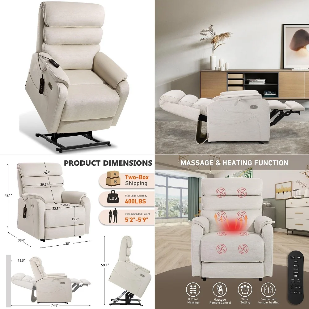 Dual Motor Lay Flat Power Lift Recliner Chair for Elderly, Chenille Fabric Electric Lift Chairs for Adults, 400lbs Heavy Duty P
Dual Motor Lay Flat Power Lift Recliner Chair for Elderly, Chenille Fabric Electric Lift Chairs for Adults, 400lbs Heavy Duty P