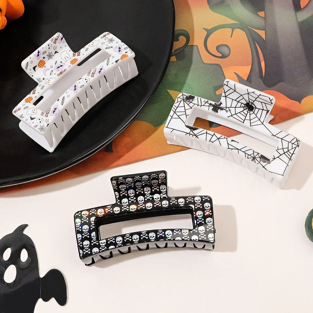 DS New Style Halloween Skeleton Spider Web Print Acrylic Hair Claw Horror Claw Clip Crab Hair Clip for Women Hair Accessories
DS New Style Halloween Skeleton Spider Web Print Acrylic Hair Claw Horror Claw Clip Crab Hair Clip for Women Hair Accessories