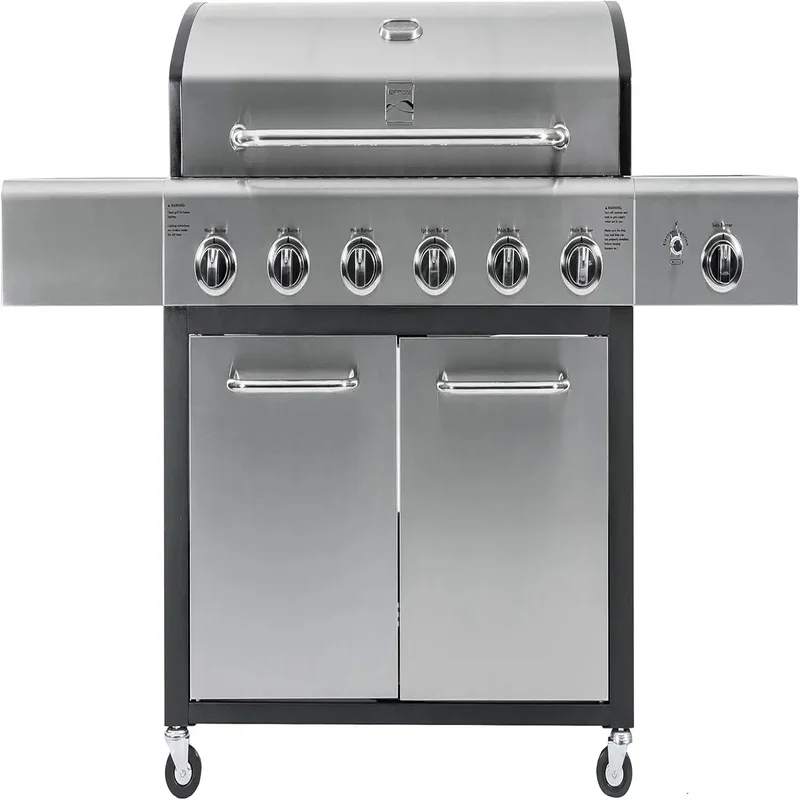 6-Burner Propane Gas BBQ Grill with 73,000 BTUs, Stainless Steel Cabinet and Cast Iron Grates for Outdoor Cooking
6-Burner Propane Gas BBQ Grill with 73,000 BTUs, Stainless Steel Cabinet and Cast Iron Grates for Outdoor Cooking