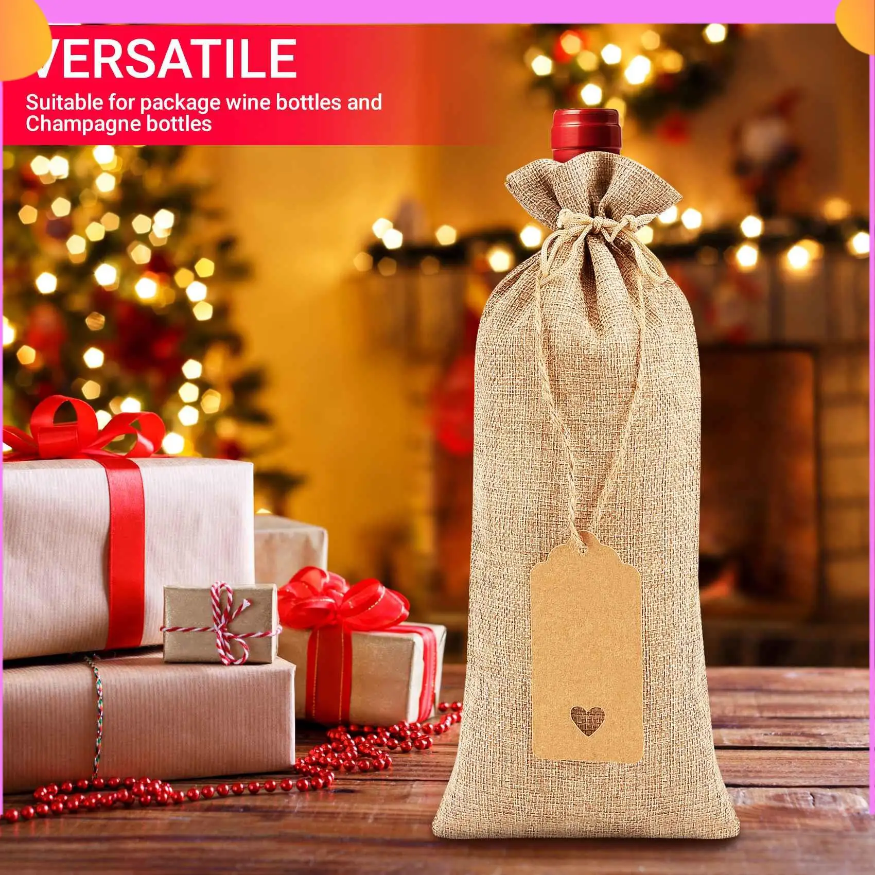 A23P 24 Pcs Burlap Wine Bags Wine Gift Bags,Wine Bottle Bags With Drawstrings,Tags & Ropes,Reusable Wine Bottle Covers
A23P 24 Pcs Burlap Wine Bags Wine Gift Bags,Wine Bottle Bags With Drawstrings,Tags & Ropes,Reusable Wine Bottle Covers