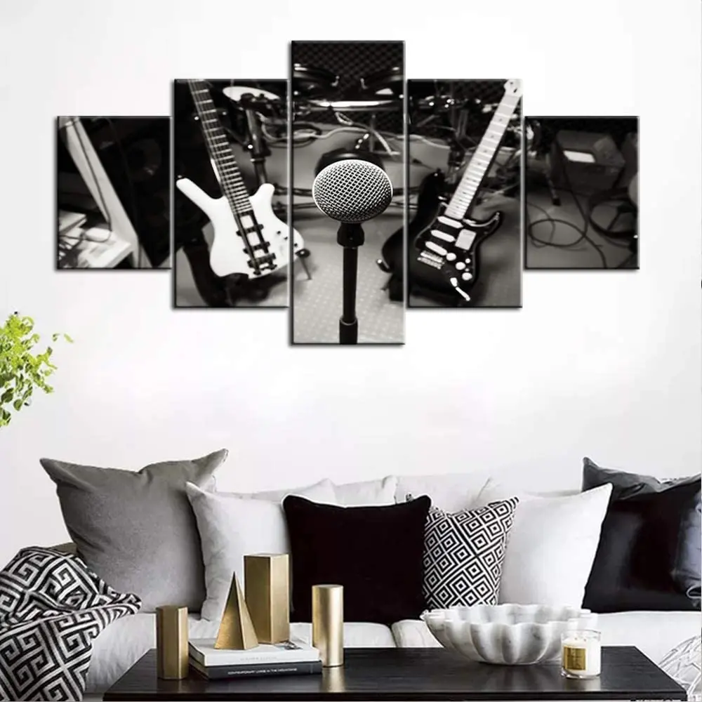 5 Pcs Microphone and Speaker,Guitar,Drum,Bass DJ Music Band Paintings Canvas Picture Wall Art Posters for Living Room Home Decor
5 Pcs Microphone and Speaker,Guitar,Drum,Bass DJ Music Band Paintings Canvas Picture Wall Art Posters for Living Room Home Decor