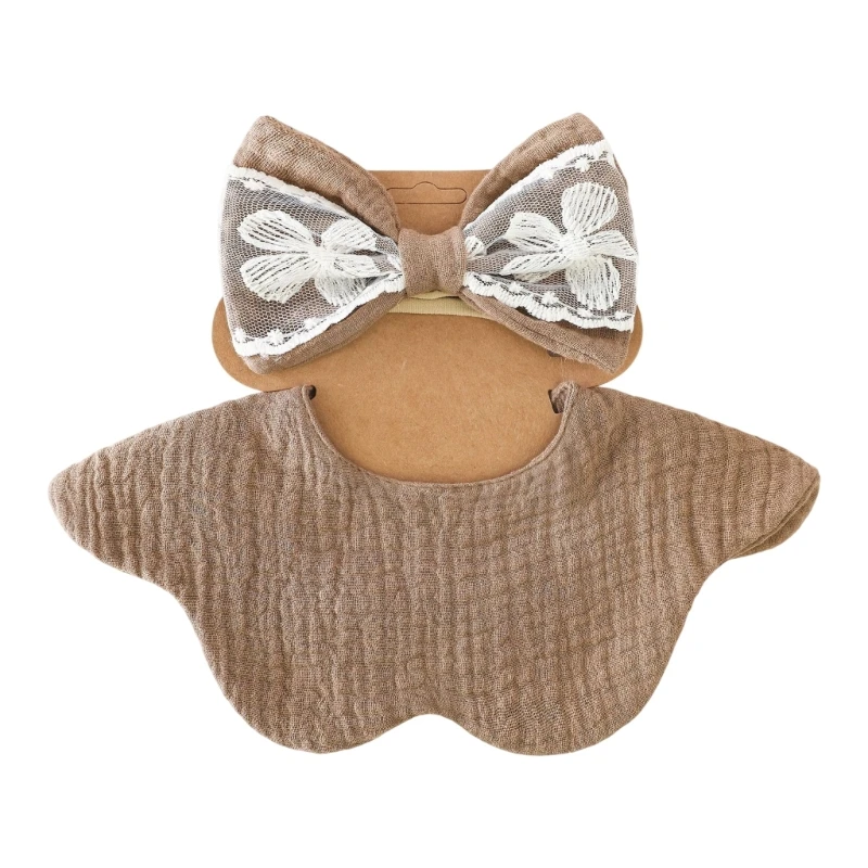 N80C Protective Infant Bib with Elegant Bowknot Headband Cotton Burp Cloth Absorbent
N80C Protective Infant Bib with Elegant Bowknot Headband Cotton Burp Cloth Absorbent