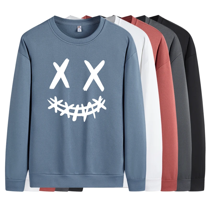 Autumn and winter trendy men's long sleeved round neck smiley face printed casual hoodie, simple and loose sports fashion pullov
Autumn and winter trendy men's long sleeved round neck smiley face printed casual hoodie, simple and loose sports fashion pullov