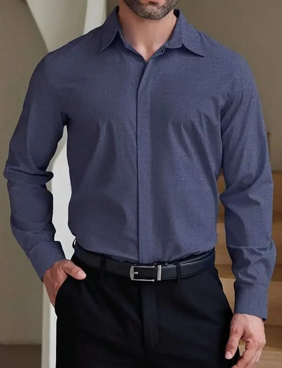 Mens Formal Dress Shirt Hidden Button Front Wrinkle Free Regular Fit Stretch Business Casual
Mens Formal Dress Shirt Hidden Button Front Wrinkle Free Regular Fit Stretch Business Casual