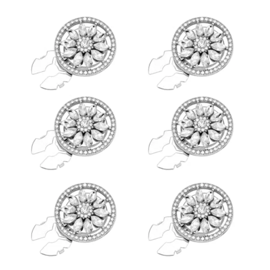6 Pcs 25mm Sliver Rhinestone Button Covers Crystal Embellishments Sew on Clothing DIY, Crystal Detachable Decorative Clips,Larg
6 Pcs 25mm Sliver Rhinestone Button Covers Crystal Embellishments Sew on Clothing DIY, Crystal Detachable Decorative Clips,Larg