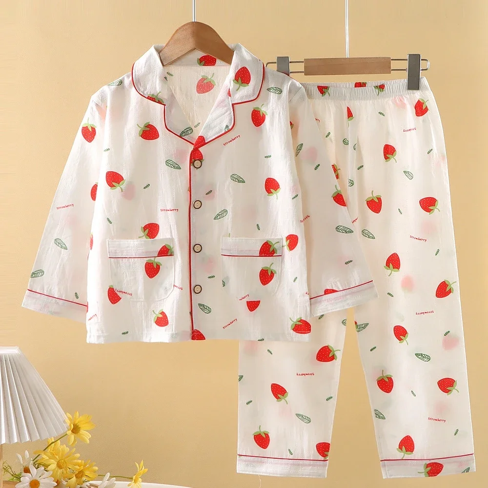 Kids Spring Summer Pajamas Set Cute Cartoon Print Long Sleeve Lapel Soft Sleepwear for Boys Girls Baby Casual Loose Loungewear
Kids Spring Summer Pajamas Set Cute Cartoon Print Long Sleeve Lapel Soft Sleepwear for Boys Girls Baby Casual Loose Loungewear