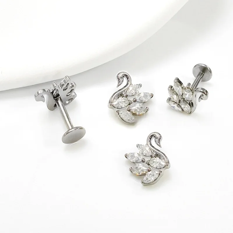 G23 Titanium 16G Internal Thread Swan CZ Lip Piercing Labret Tragus Helix Cartilage Stud Earrings Medusa Nose Jewelry
G23 Titanium 16G Internal Thread Swan CZ Lip Piercing Labret Tragus Helix Cartilage Stud Earrings Medusa Nose Jewelry
