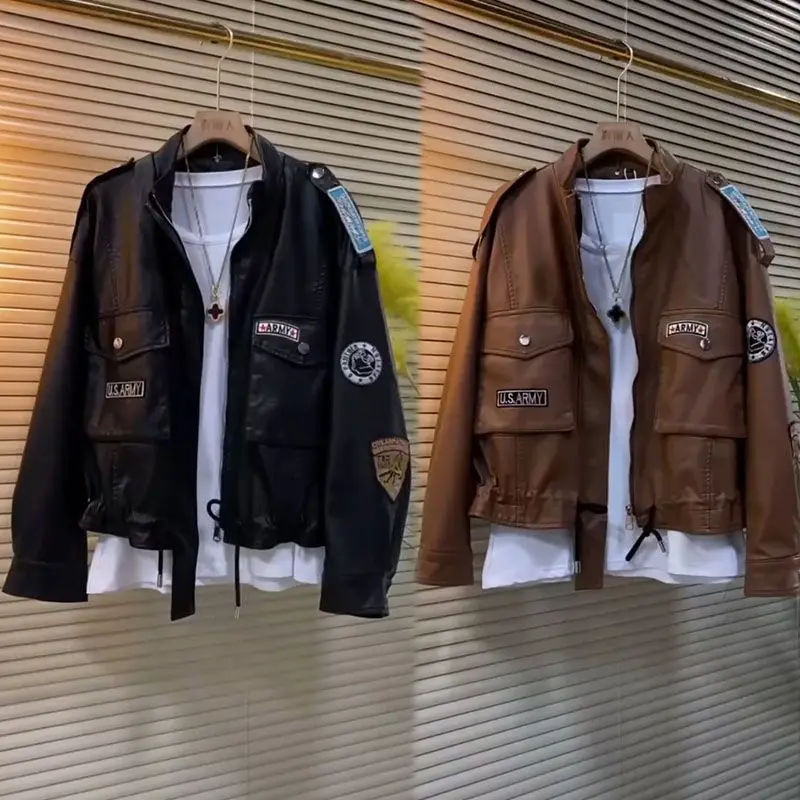 New Korean high street leather jackets for women oversized jacket women Couples 2023 streetwear harajuku goth y2k clothes
New Korean high street leather jackets for women oversized jacket women Couples 2023 streetwear harajuku goth y2k clothes