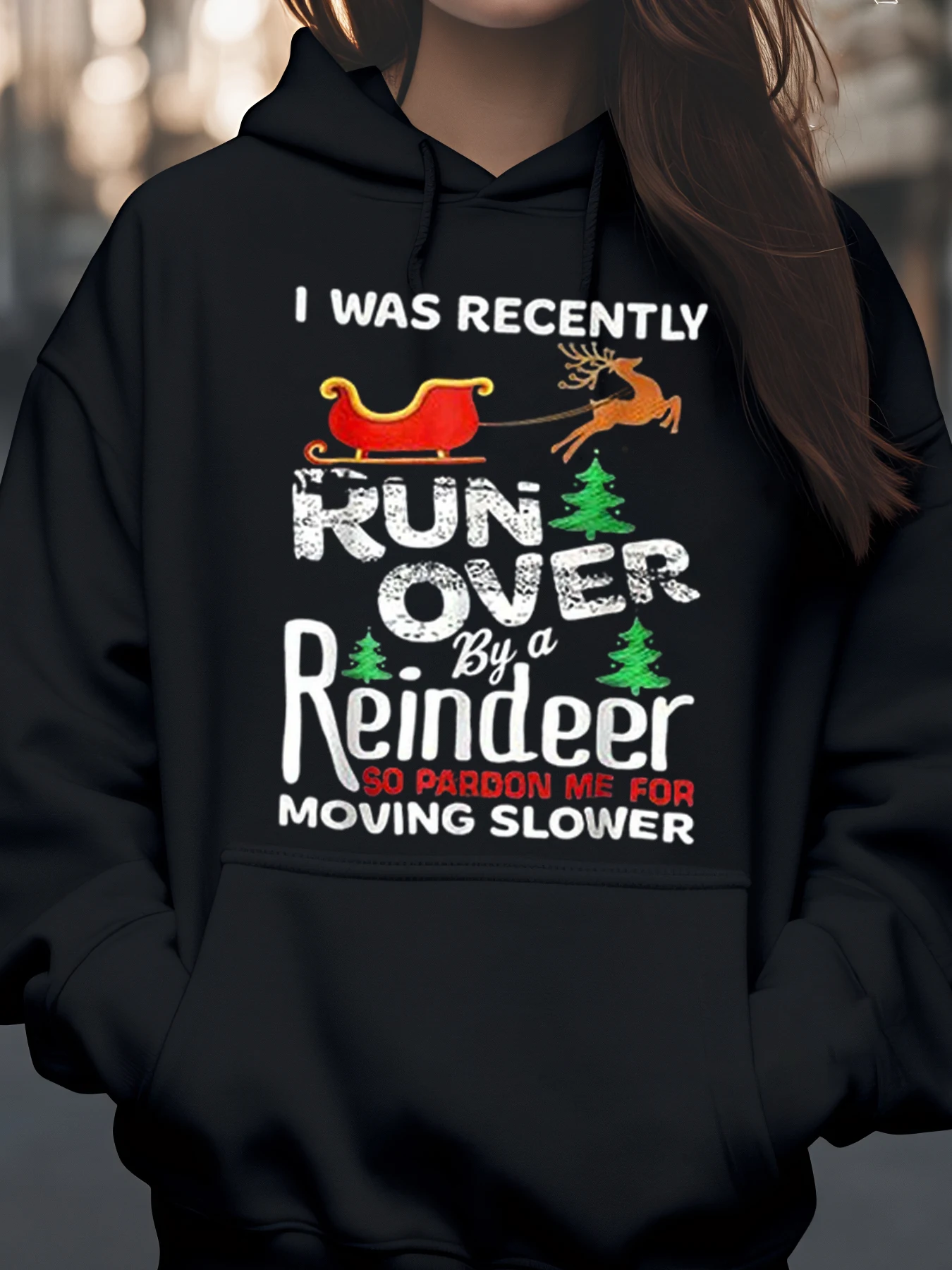 Reindeer Sleigh Print Christmas Hoodie for Women Holiday Casual Wear
Reindeer Sleigh Print Christmas Hoodie for Women Holiday Casual Wear