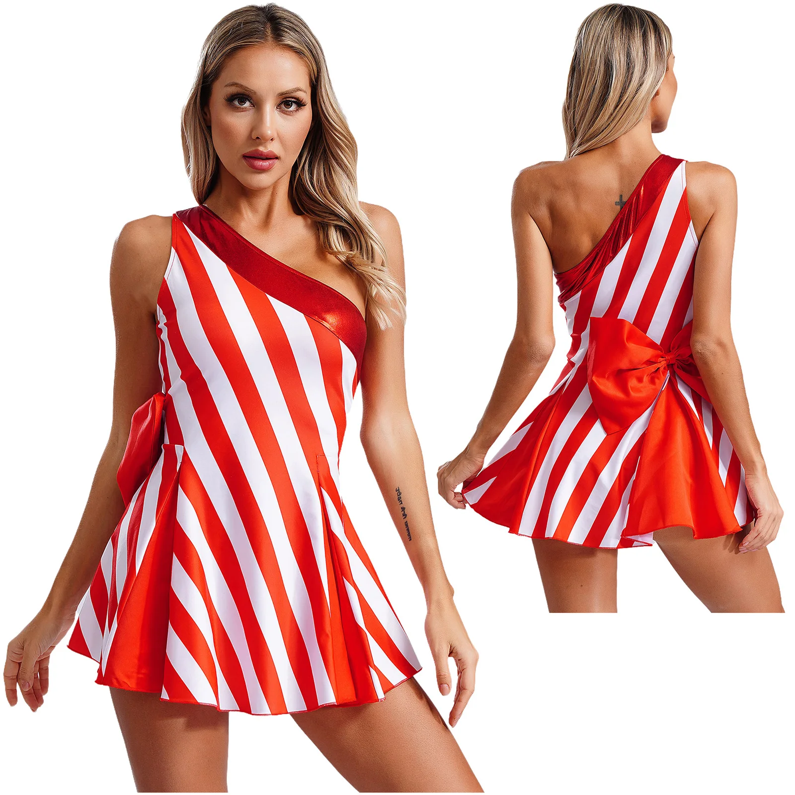 Womens New Year Christmas Dress Costume Single Shoulder High Waist A-line Dress Festival Holiday Carnival Party Fancy Dressup
Womens New Year Christmas Dress Costume Single Shoulder High Waist A-line Dress Festival Holiday Carnival Party Fancy Dressup