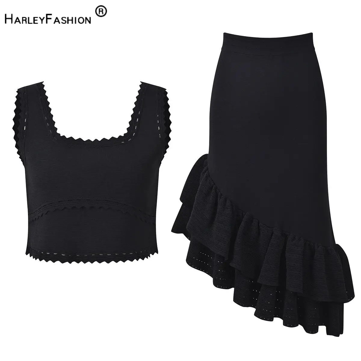 2026 Summer Lady Fashion Designed Solid Suit U-neck Sleeveless Short Tops Irregular Ruffles Midi Skirt Women Slim Knit 2pcs
2026 Summer Lady Fashion Designed Solid Suit U-neck Sleeveless Short Tops Irregular Ruffles Midi Skirt Women Slim Knit 2pcs