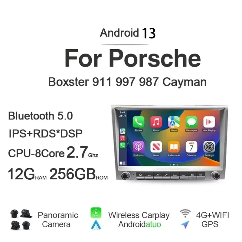 Car Radio 8" For Porsche Cayman 911 987 Boxster 997 Carplay Auto Android 12.0 IPS Car DVD Player GPS WIFI Bluetooth 5.0 RDS
Car Radio 8" For Porsche Cayman 911 987 Boxster 997 Carplay Auto Android 12.0 IPS Car DVD Player GPS WIFI Bluetooth 5.0 RDS