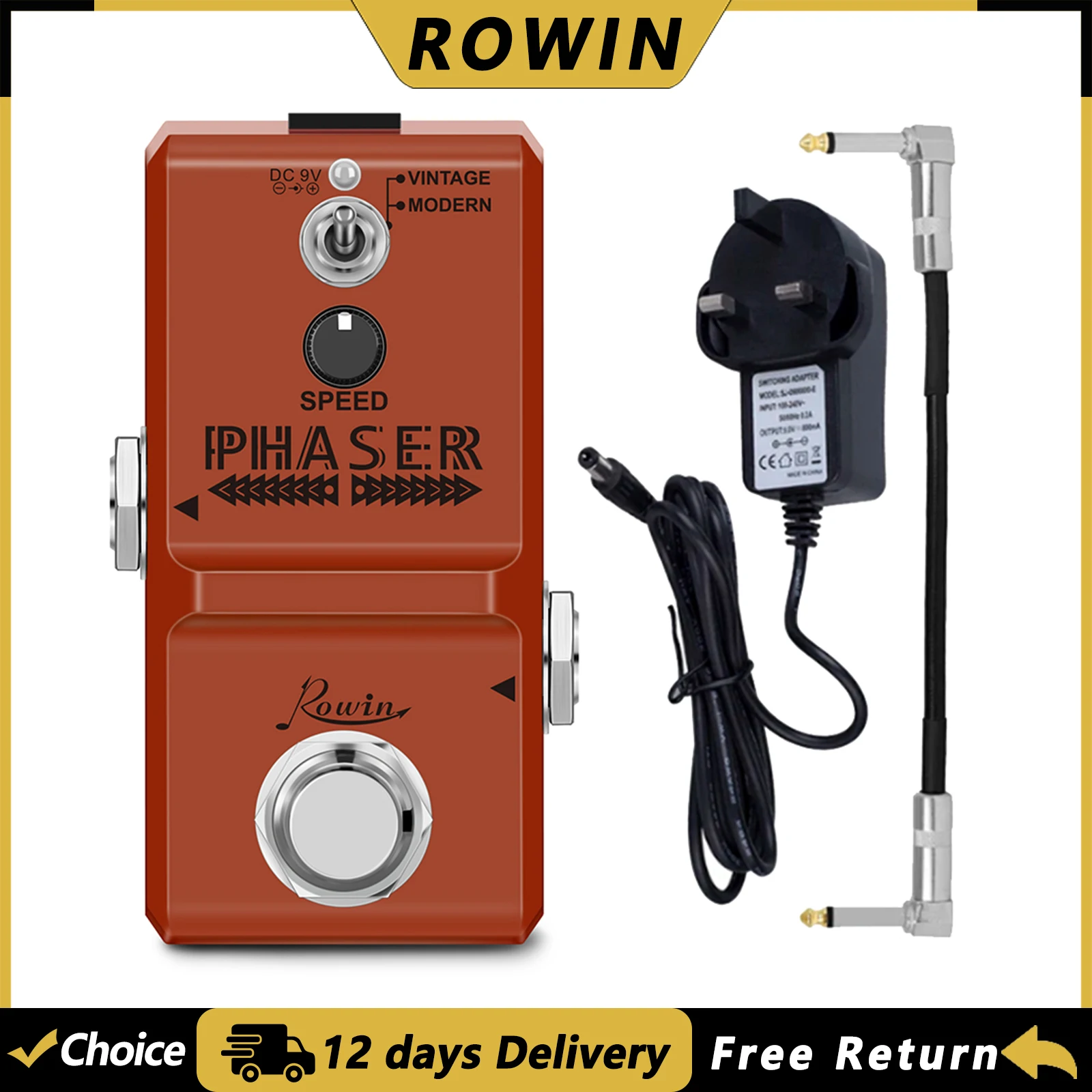 ROWIN PHASER мини-педаль эффектов для гитары, винтажный фазовый эффект для электрогитары, мини-педаль True Bypass, винтажная/MODERN, 2 режима
ROWIN PHASER мини-педаль эффектов для гитары, винтажный фазовый эффект для электрогитары, мини-педаль True Bypass, винтажная/MODERN, 2 режима