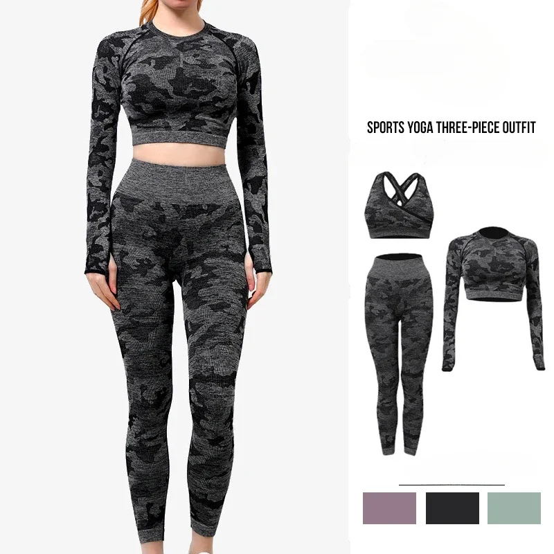 Yoga Camouflage Printed Long Sleeve Sports bra Top Leggings Suits Seamless Women Workout Outfits Running Gym Fitness Sportswear
Yoga Camouflage Printed Long Sleeve Sports bra Top Leggings Suits Seamless Women Workout Outfits Running Gym Fitness Sportswear