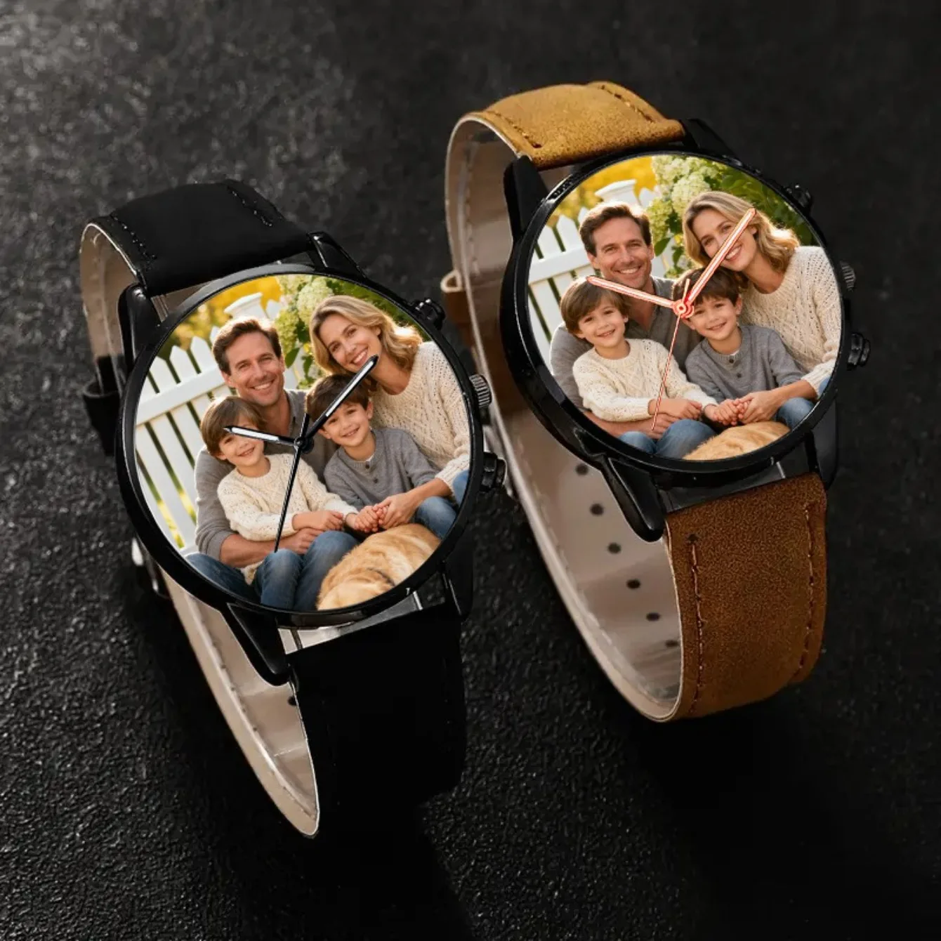 A custom watch with photos and text - featuring a personalized dial, this watch can be customized with a name, number or Logo
A custom watch with photos and text - featuring a personalized dial, this watch can be customized with a name, number or Logo