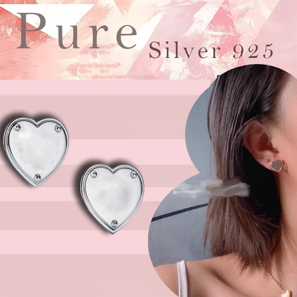 Simple and high-end heart-shaped pure silver earrings S925 suitable for daily wear, the preferred gift for women's earrings
Simple and high-end heart-shaped pure silver earrings S925 suitable for daily wear, the preferred gift for women's earrings