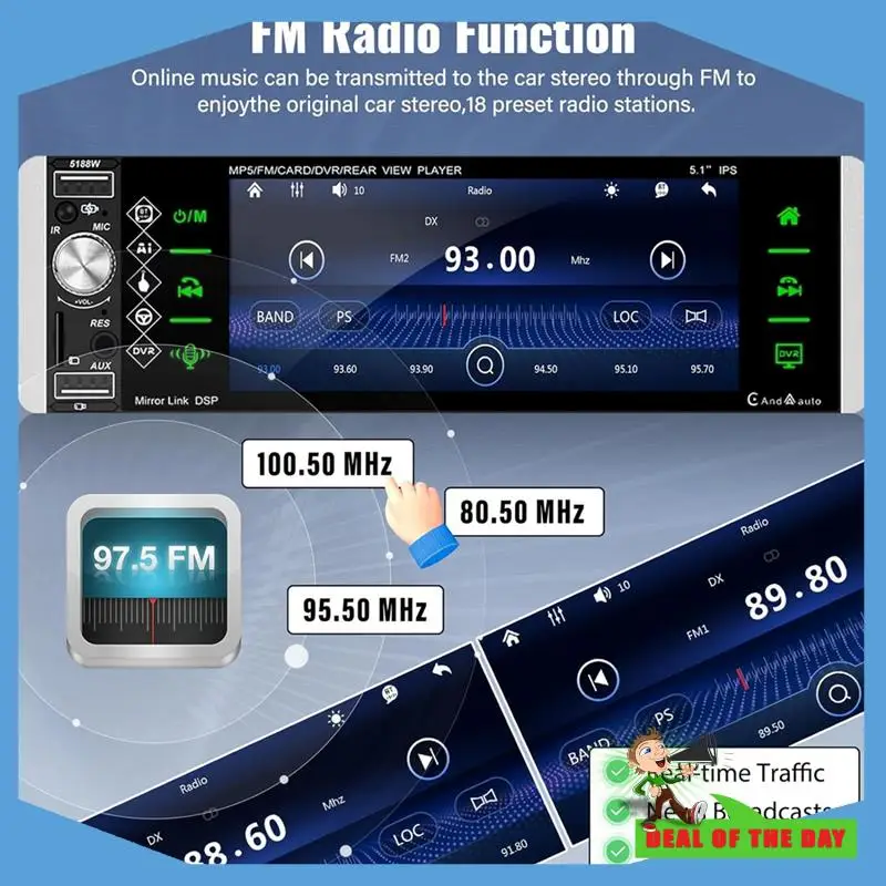 New Arriva Single Din Touchscreen Car Stereo Wireless Carplay Android Auto, 5.1 Inch Car Radio Bluetooth FM SWC USB Backup
New Arriva Single Din Touchscreen Car Stereo Wireless Carplay Android Auto, 5.1 Inch Car Radio Bluetooth FM SWC USB Backup