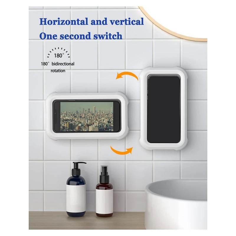 2PCS Waterproof Shower Phone Holder Case With 360° Rotation, Angle Adjustable, Wall Mounted Phone Holder For Bathroom
2PCS Waterproof Shower Phone Holder Case With 360° Rotation, Angle Adjustable, Wall Mounted Phone Holder For Bathroom