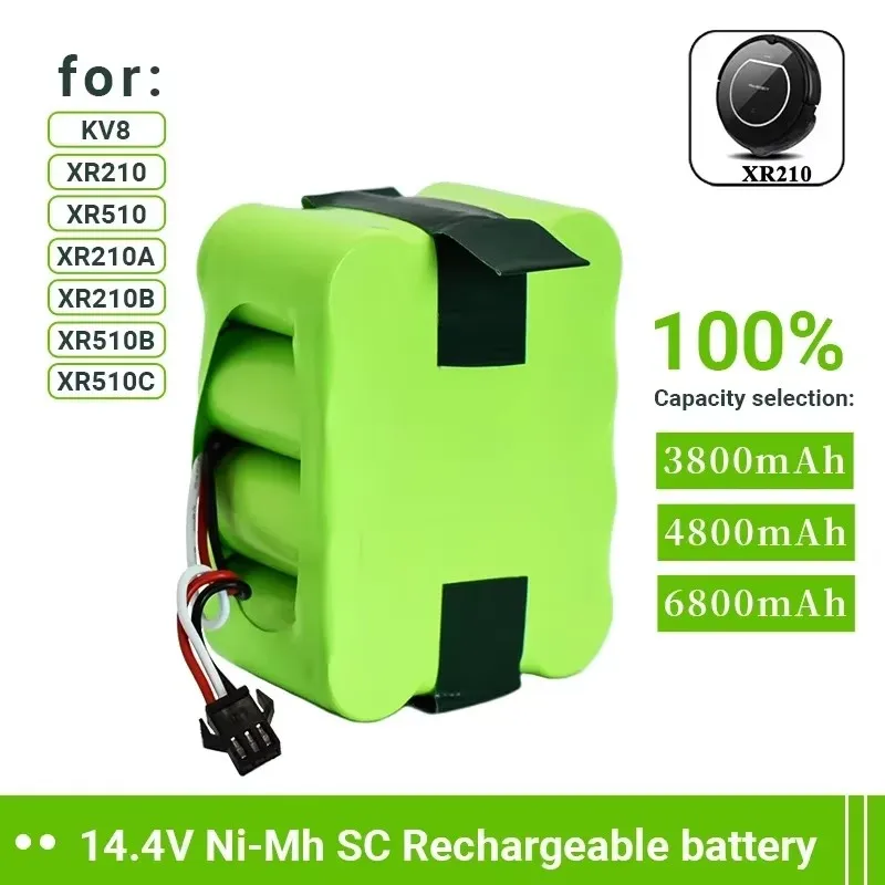 NEW 14.4V 6800mAh SC Ni-MH Rechargeable Battery for KV8 XR210 XR510 XR210A XR210B XR510B XR510D Vacuum Cleaner Sweeping Robot
NEW 14.4V 6800mAh SC Ni-MH Rechargeable Battery for KV8 XR210 XR510 XR210A XR210B XR510B XR510D Vacuum Cleaner Sweeping Robot