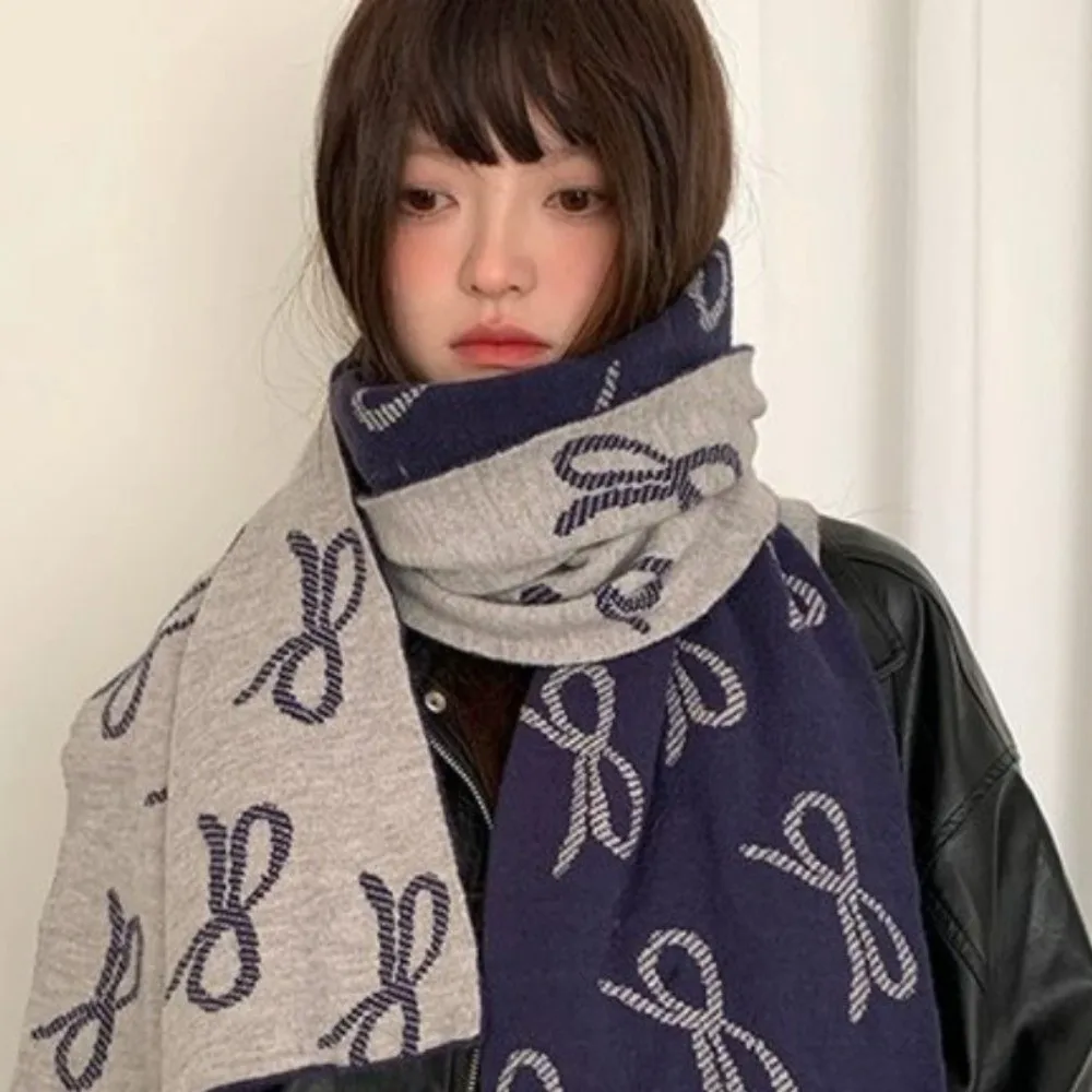 Fashion Lightweight Bow Scarf Korean Style Windproof Imitation Wool Scarf Warm Two-sided Winter Shawl Unisex
Fashion Lightweight Bow Scarf Korean Style Windproof Imitation Wool Scarf Warm Two-sided Winter Shawl Unisex