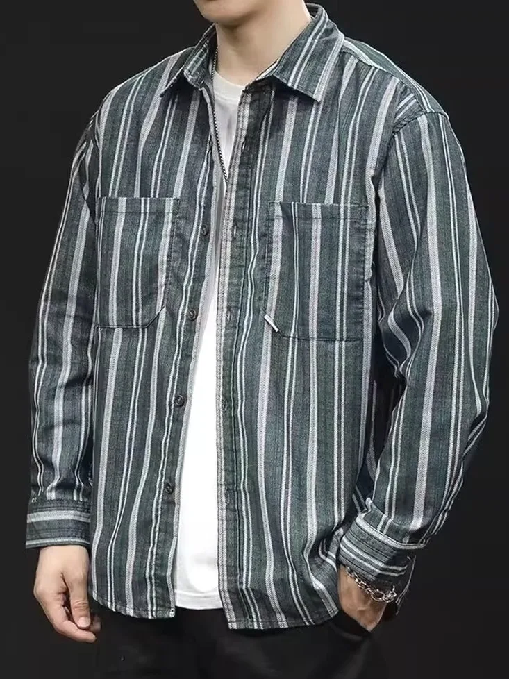 American Retro Corduroy Long Sve Men's irt Classic Stripes Loose Open Cardigan Double ket Casual Workwear Trendy
American Retro Corduroy Long Sve Men's irt Classic Stripes Loose Open Cardigan Double ket Casual Workwear Trendy