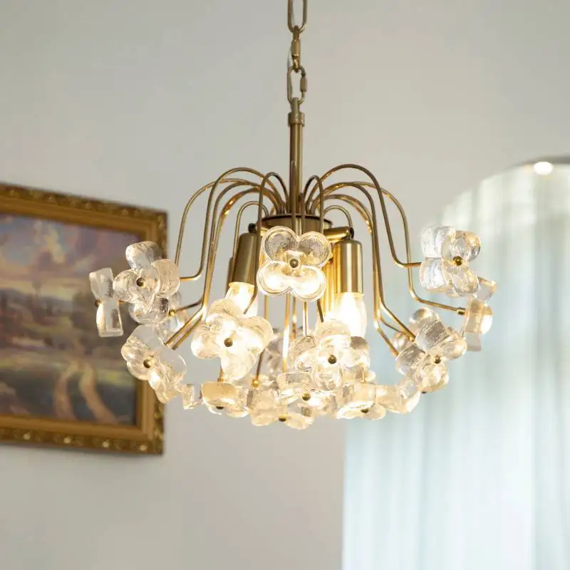 Retro French Pastoral Antique Petal Luxury Glass Iron Chandelier for Living Dining Room Bedroom Home Decoration Light Fixture
Retro French Pastoral Antique Petal Luxury Glass Iron Chandelier for Living Dining Room Bedroom Home Decoration Light Fixture