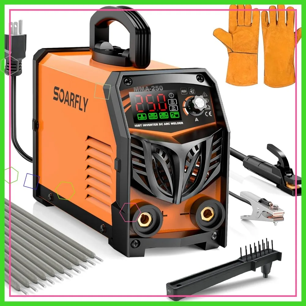 250Amp Dual Voltage Portable Welder with LED Display, Hot Start & Anti-Stick Features, Includes 10 Rods & Clamps
250Amp Dual Voltage Portable Welder with LED Display, Hot Start & Anti-Stick Features, Includes 10 Rods & Clamps