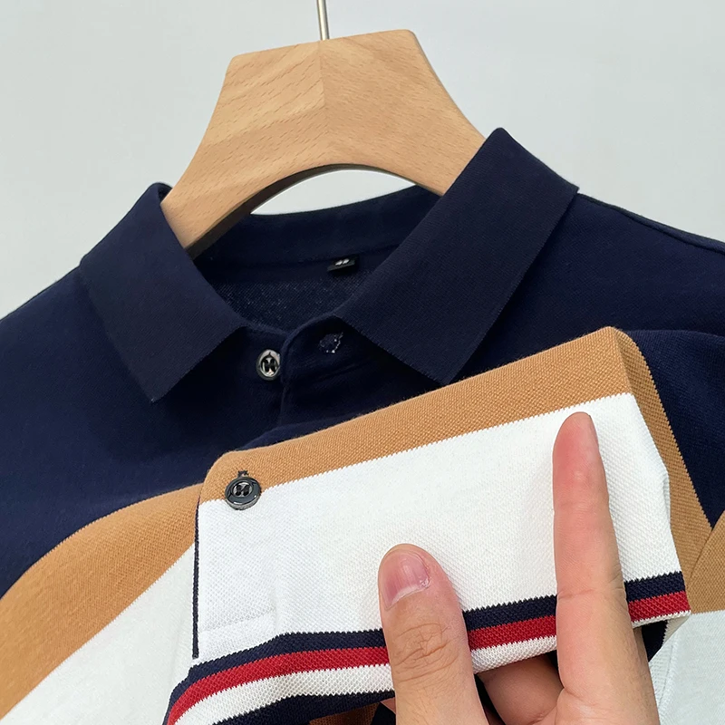 Classic Light Brand Luxury Autumn Long-sleeved Business Casual Fashion Striped Designer Solid Color Lapel Men's Polo Top M-4XL
Classic Light Brand Luxury Autumn Long-sleeved Business Casual Fashion Striped Designer Solid Color Lapel Men's Polo Top M-4XL