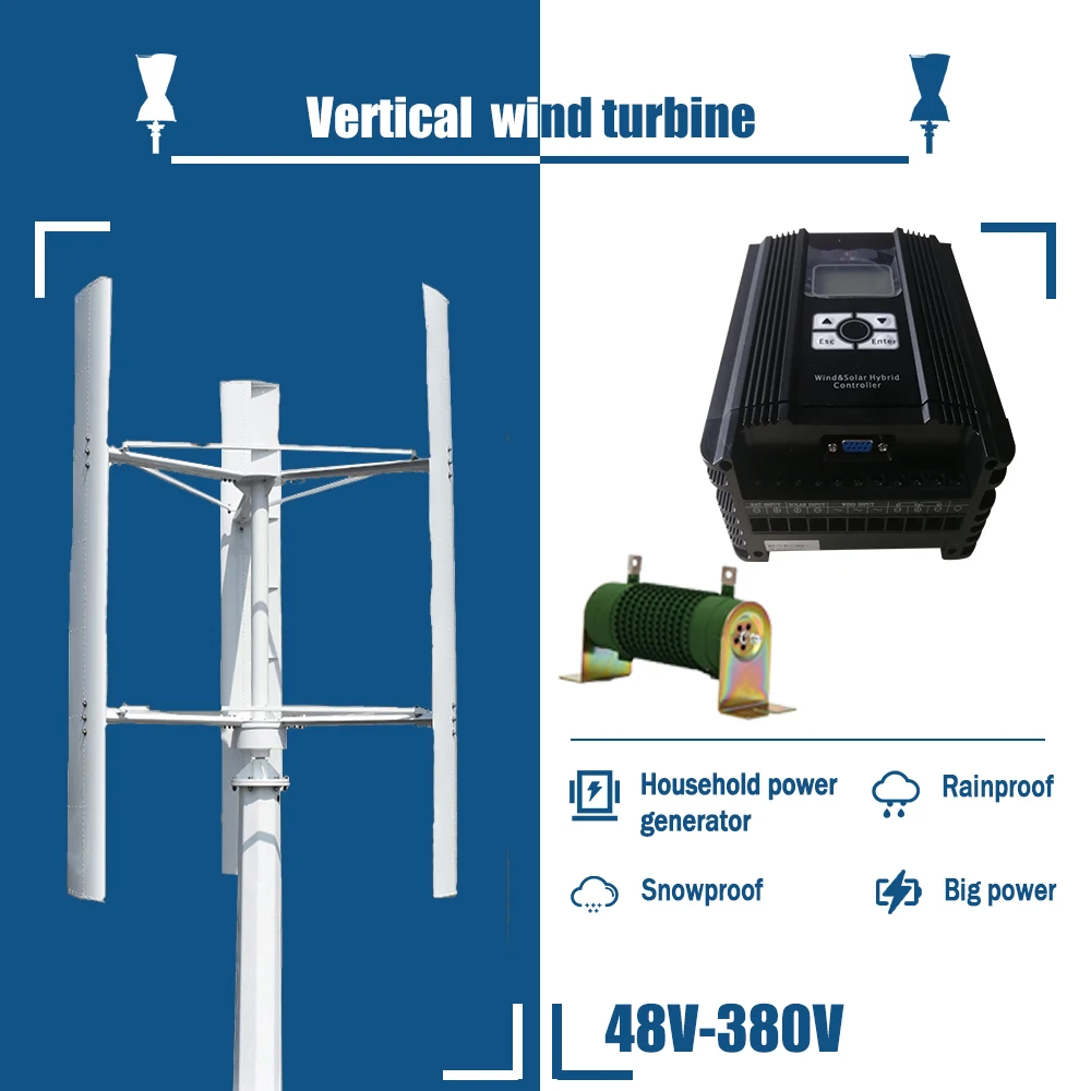 Home High Efficient Vertical Axis Wind Power Turbine Generator 20/15KW 96V Low Noise Upright Windmill for Farm Seashore Boat
Home High Efficient Vertical Axis Wind Power Turbine Generator 20/15KW 96V Low Noise Upright Windmill for Farm Seashore Boat