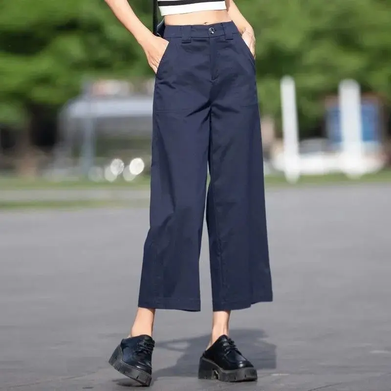 Pants for Women's Summer Thin Style 2025 New Style Women's Tennis Wide-leg Pants Navy Blue Casual Small Cropped Pants
Pants for Women's Summer Thin Style 2025 New Style Women's Tennis Wide-leg Pants Navy Blue Casual Small Cropped Pants