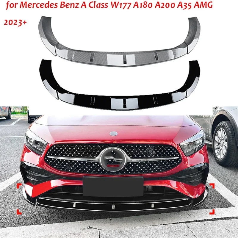 ABS Car Gloss Black Front Lower Bumper Lip Spoiler Protector Three-stage for Mercedes Benz A Class W177 A180 A200 A35 AMG 2023+ 
ABS Car Gloss Black Front Lower Bumper Lip Spoiler Protector Three-stage for Mercedes Benz A Class W177 A180 A200 A35 AMG 2023+