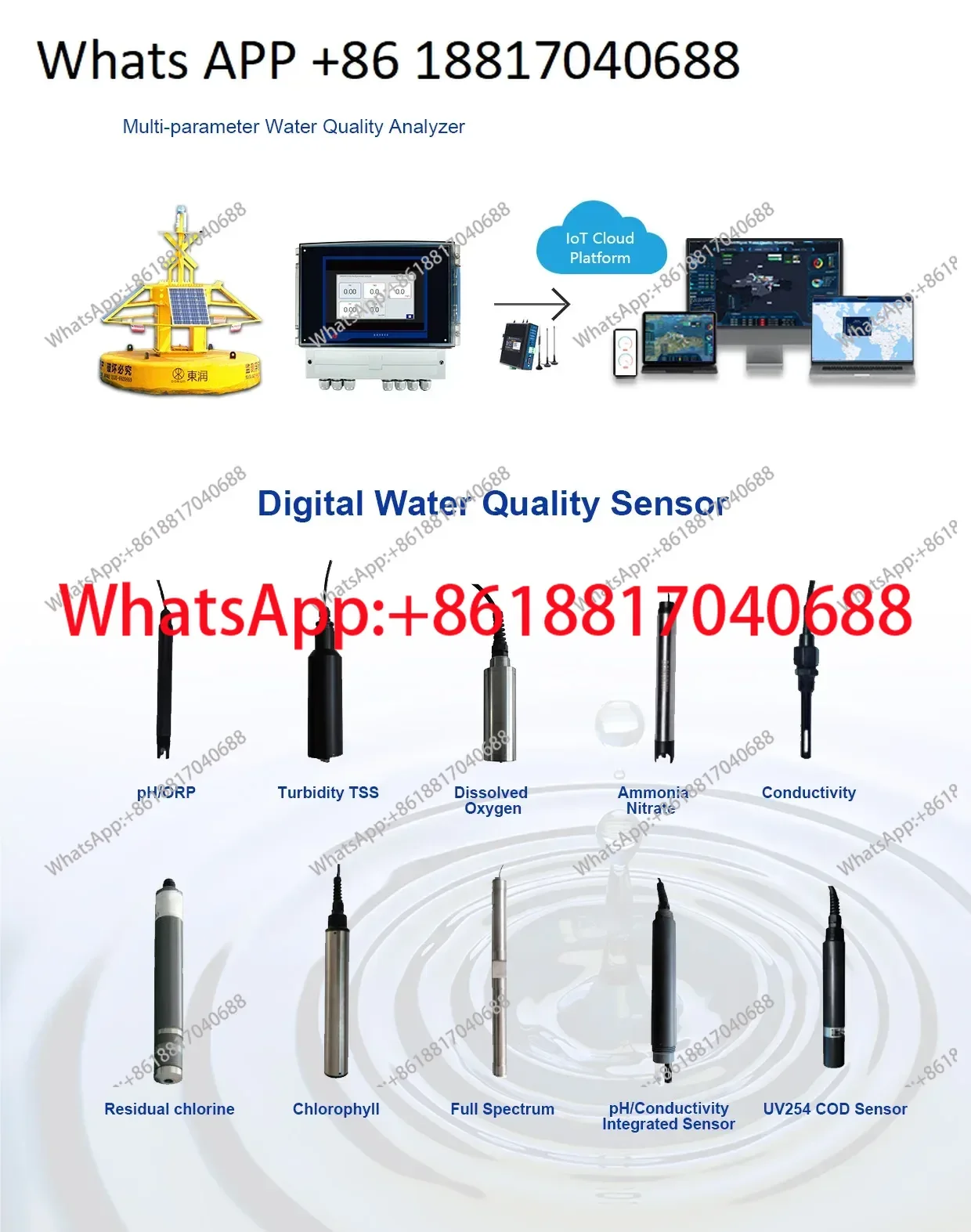 Онлайн-датчики качества воды с Wi-Fi, цифровые, многопараметрические, с функцией измерения температуры. Датчик pH, ORP, EC, TDS, солености и растворенного кислорода для IoT-систем аквакультуры
Онлайн-датчики качества воды с Wi-Fi, цифровые, многопараметрические, с функцией измерения температуры. Датчик pH, ORP, EC, TDS, солености и растворенного кислорода для IoT-систем аквакультуры