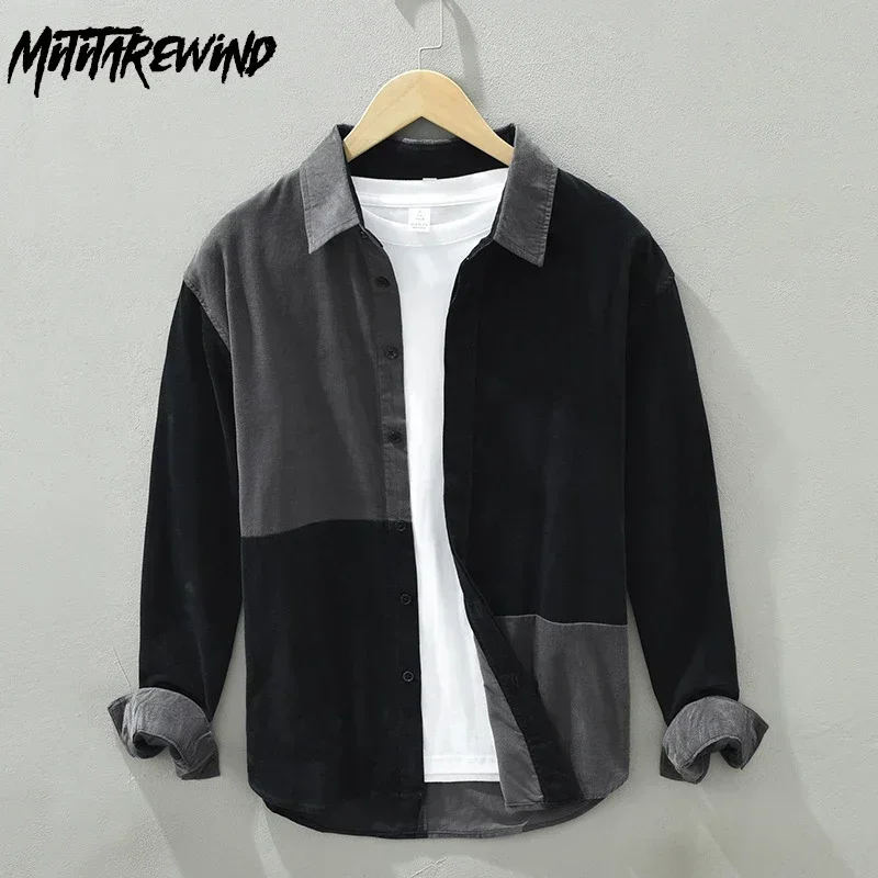 New Fall Winter Mens Shirt Japanese Retro Corduroy Long Sleeve Men Shirts Daily Casual Top Pure Cotton Patchwork Designer Shirts
New Fall Winter Mens Shirt Japanese Retro Corduroy Long Sleeve Men Shirts Daily Casual Top Pure Cotton Patchwork Designer Shirts