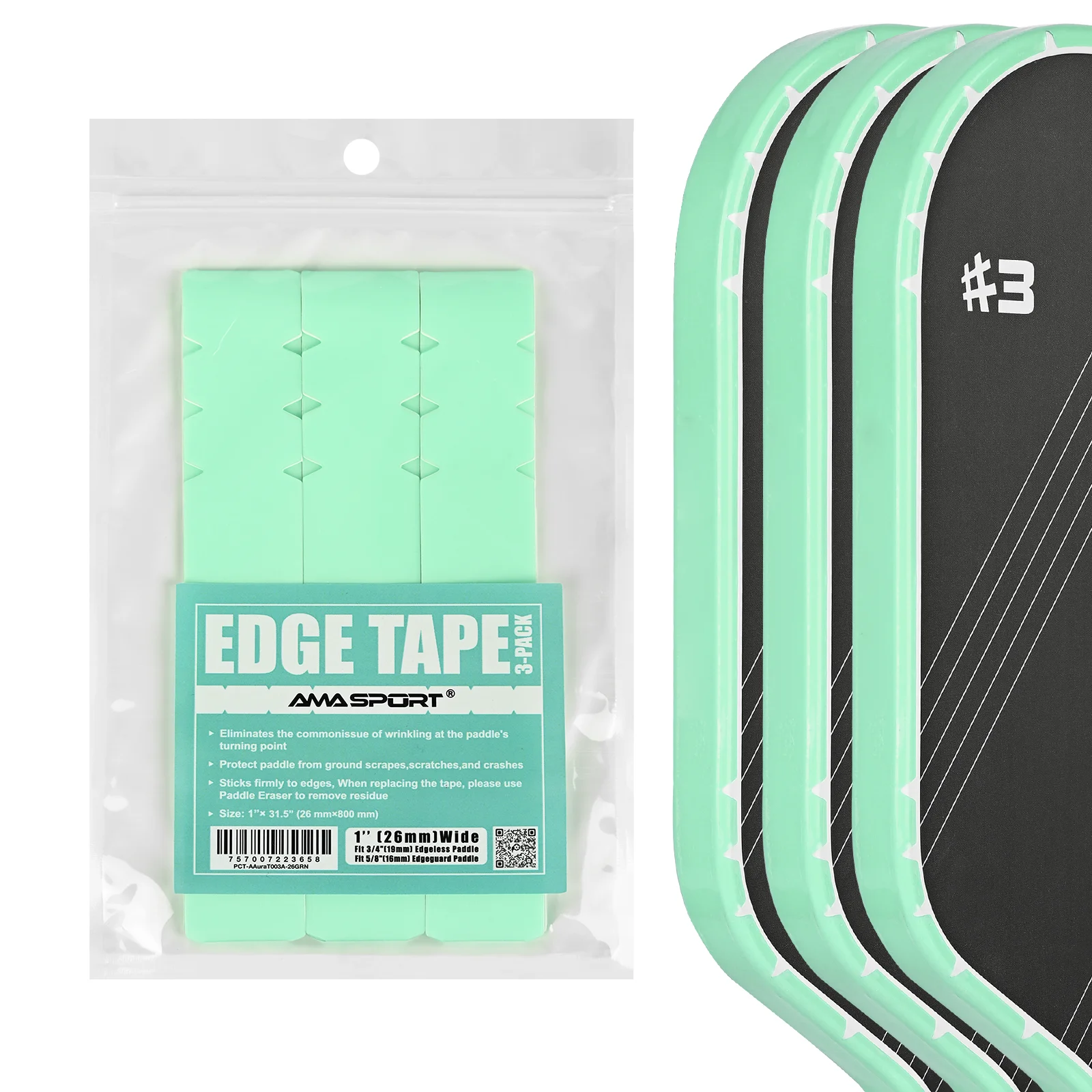 AMA SPORT PickleBall Paddle Transparent Edge Tape 3 Pack Paddle Head Edge Guard Edge Easy Application for 12MM to 20MM Rackets
AMA SPORT PickleBall Paddle Transparent Edge Tape 3 Pack Paddle Head Edge Guard Edge Easy Application for 12MM to 20MM Rackets
