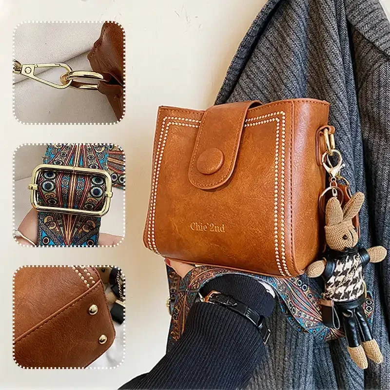 New Three Straps Vintage Chic High-End Brown Leather Shoulder Purse for Women,Spring/Summer Bucket Bags for Women Handheld Bags
New Three Straps Vintage Chic High-End Brown Leather Shoulder Purse for Women,Spring/Summer Bucket Bags for Women Handheld Bags