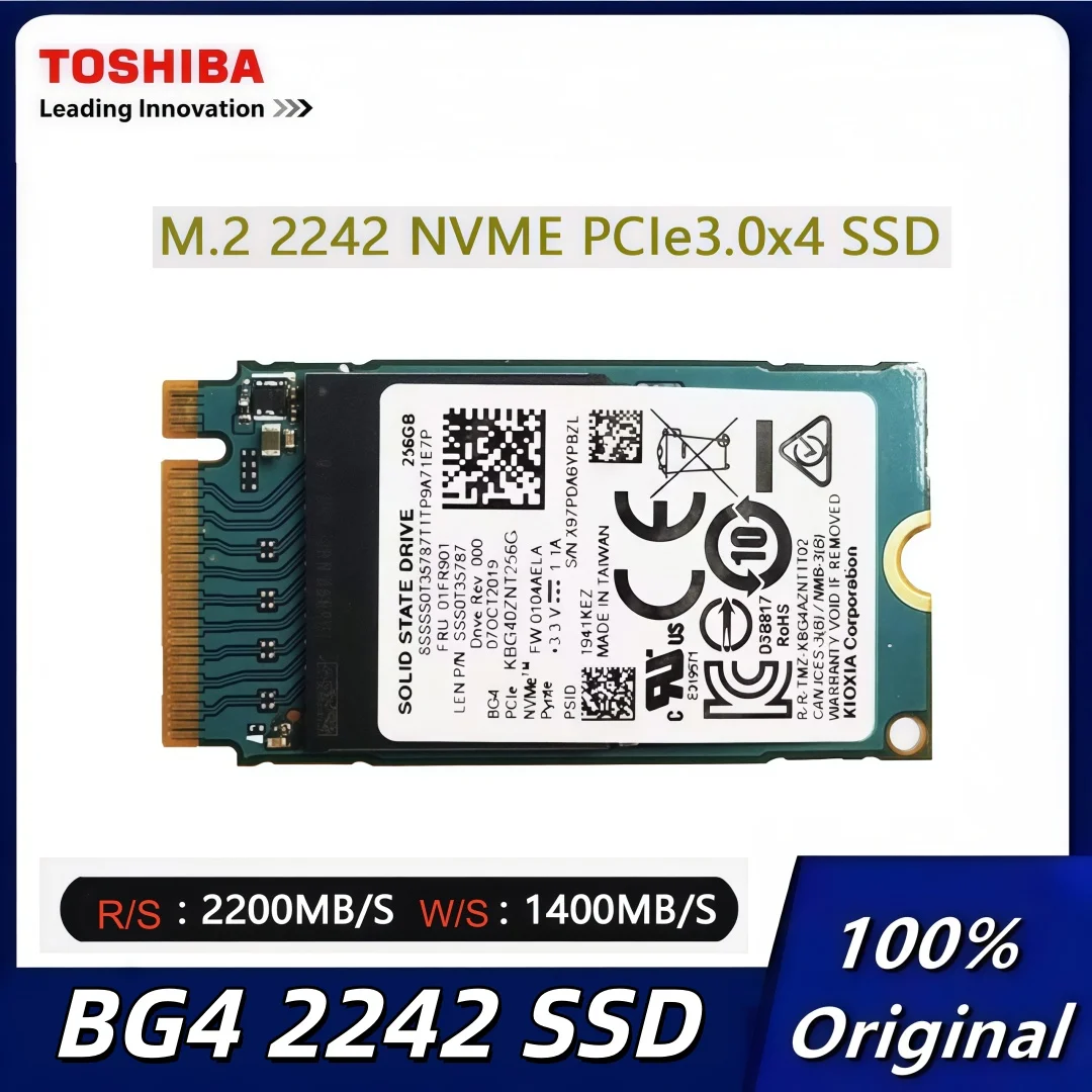 Оригинальный твердотельный накопитель Toshiba BG4 256 ГБ M.2 2242 SSD M.2 PCIe3x2 NVME для настольных ПК, ноутбуков, SteamDeck, Surface
Оригинальный твердотельный накопитель Toshiba BG4 256 ГБ M.2 2242 SSD M.2 PCIe3x2 NVME для настольных ПК, ноутбуков, SteamDeck, Surface