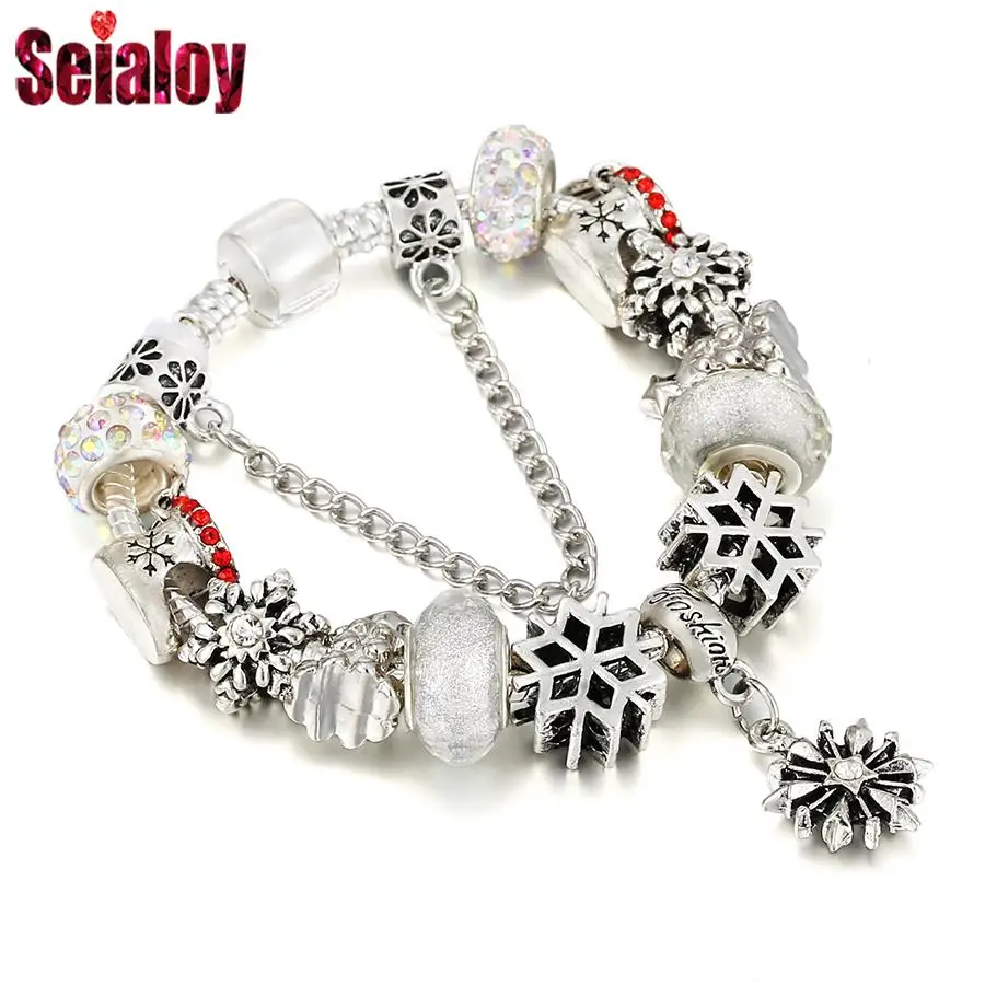 Seialoy серебряный цвет снежинка браслеты-подвески для женщин оригинальные ботинки Рождественская елка браслет из бисера браслет рождественские украшения подарок
Seialoy серебряный цвет снежинка браслеты-подвески для женщин оригинальные ботинки Рождественская елка браслет из бисера браслет рождественские украшения подарок