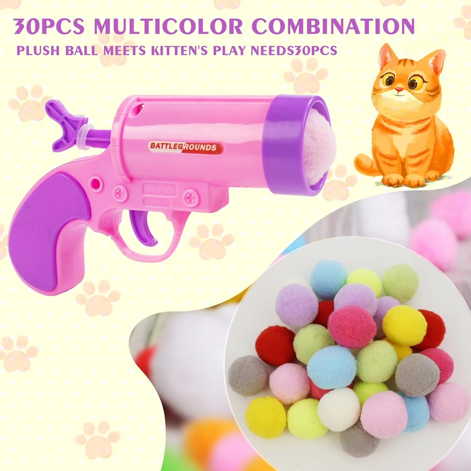 Colorful and Exciting Soft Plush Pom Pom Balls - Fun and Stimulating Toy for Interactive Cat Play - Engaging Ball Launcher to Ke
Colorful and Exciting Soft Plush Pom Pom Balls - Fun and Stimulating Toy for Interactive Cat Play - Engaging Ball Launcher to Ke