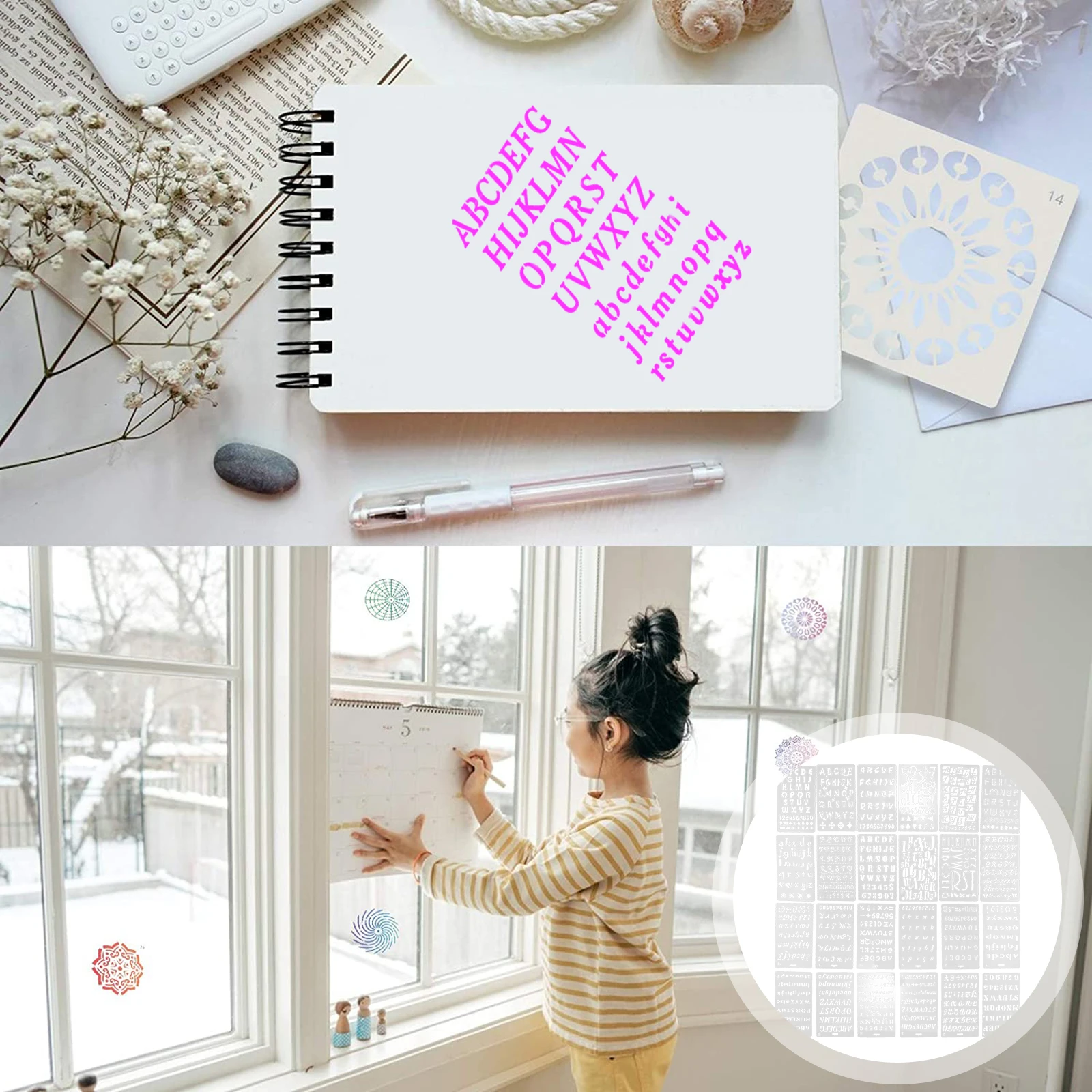 24Pcs Alphabet Letter Number Painting Stencils Templates Reusable Plastic Craft Stencils for DIY Home Decor Wood Canvas Spray
24Pcs Alphabet Letter Number Painting Stencils Templates Reusable Plastic Craft Stencils for DIY Home Decor Wood Canvas Spray