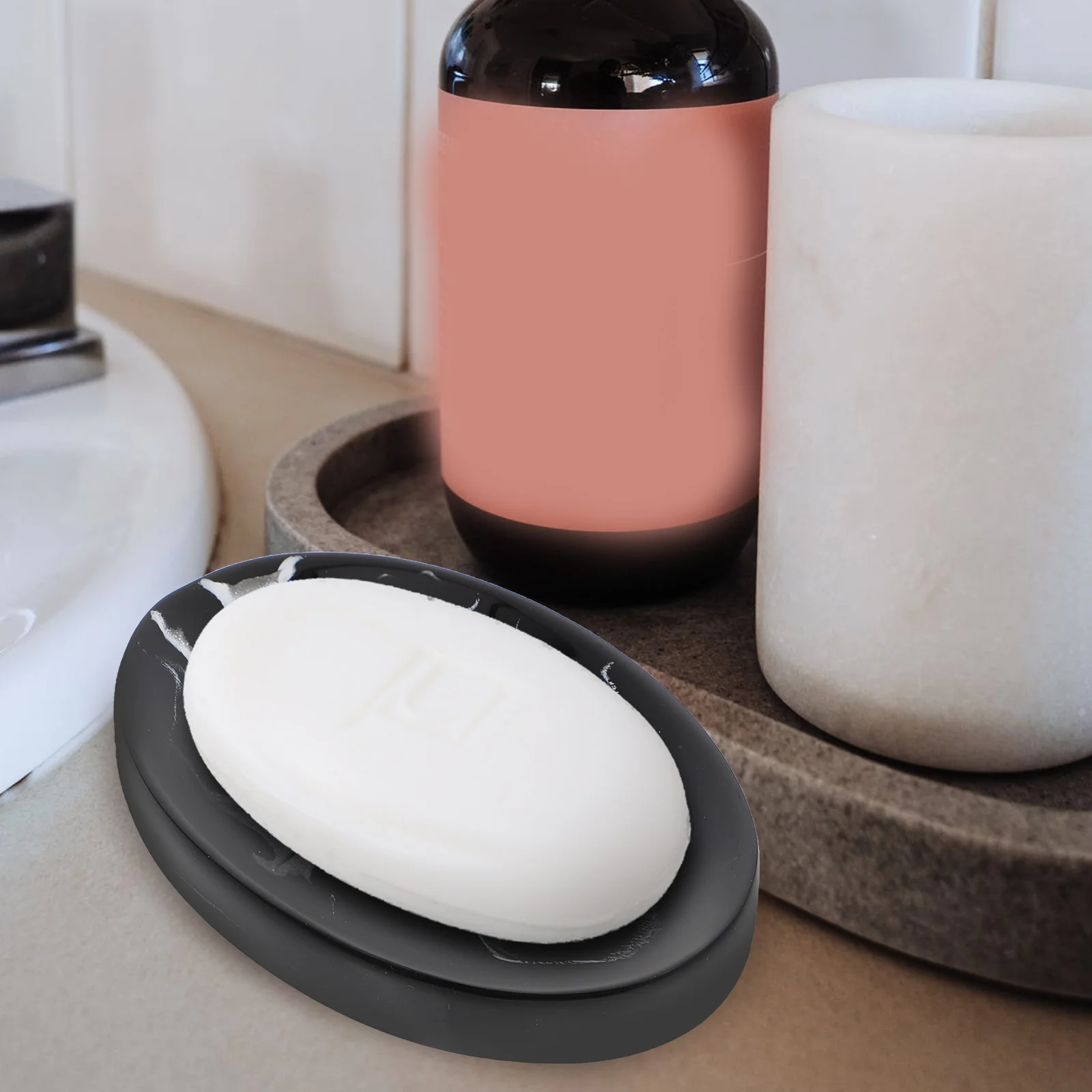 Marble Pattern Soap Dish Holder Drainage Design Resin Material Compact Lightweight Practical Use Long Term Storage Healthy Daily
Marble Pattern Soap Dish Holder Drainage Design Resin Material Compact Lightweight Practical Use Long Term Storage Healthy Daily