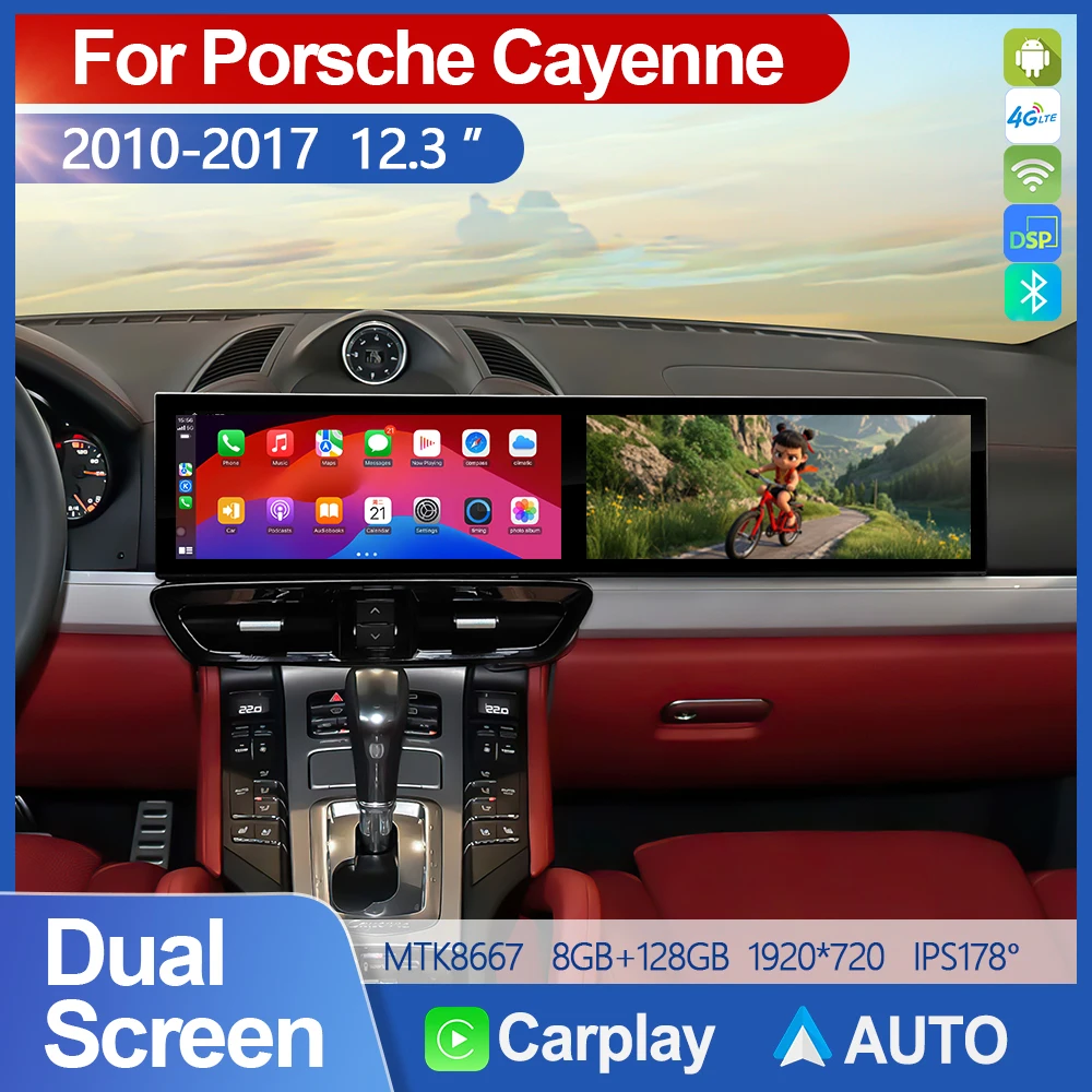 12.3 inch+12.3inch Dual Screen For Porsche Cayenne Carplay Auto Android 13.0 GPS Map Car Radio Multimedia Player Audio Head Unit
12.3 inch+12.3inch Dual Screen For Porsche Cayenne Carplay Auto Android 13.0 GPS Map Car Radio Multimedia Player Audio Head Unit