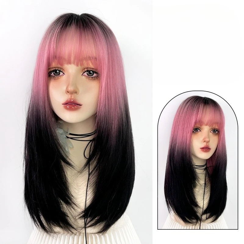 New slim face long straight hair Lolita full head cover toner gradual change natural comic bangs full head cover
New slim face long straight hair Lolita full head cover toner gradual change natural comic bangs full head cover