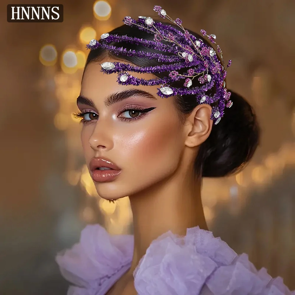 HNNNS Elegant Bride Headpiece Purple Atmosphere Headdress Handmade Feather Headwear Wedding Banquet Party Hair Accessories A376
HNNNS Elegant Bride Headpiece Purple Atmosphere Headdress Handmade Feather Headwear Wedding Banquet Party Hair Accessories A376